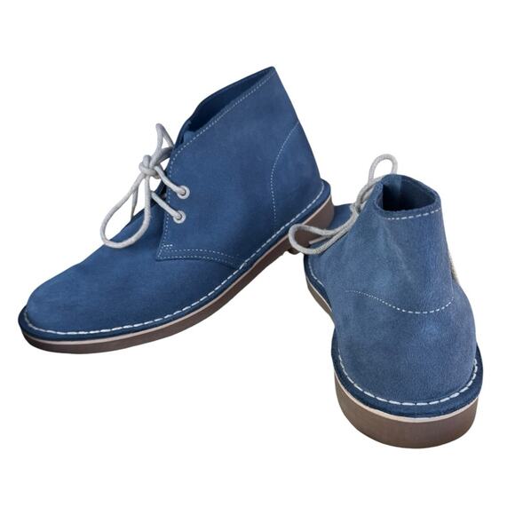 New Clarks Men's Suede Desert Boot Ortholite Extreme Comfort Sz 9.5 Blue - Picture 3 of 6